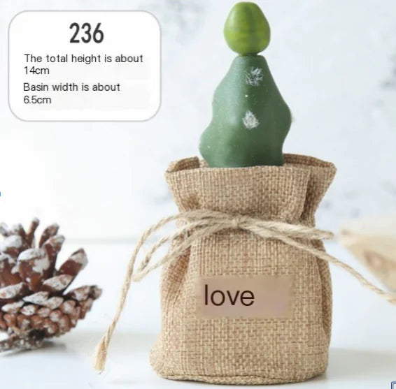 Mini Cactus Potted Plant - Artificial Desk Decoration