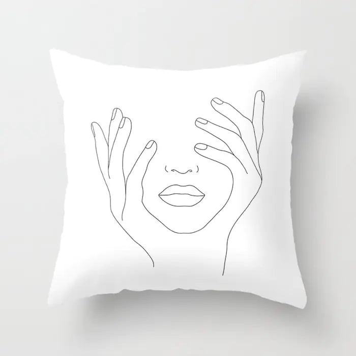 Black and White Geometric Pillowcase Design