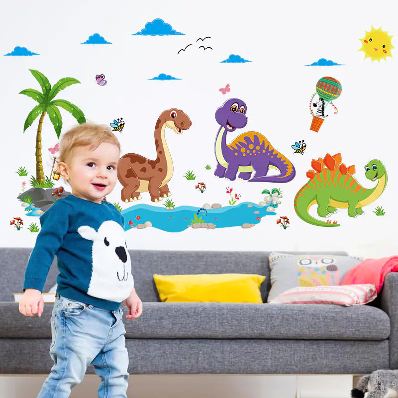 Wholesale Cartoon Wall Stickers - Dinosaur Paradise Decor