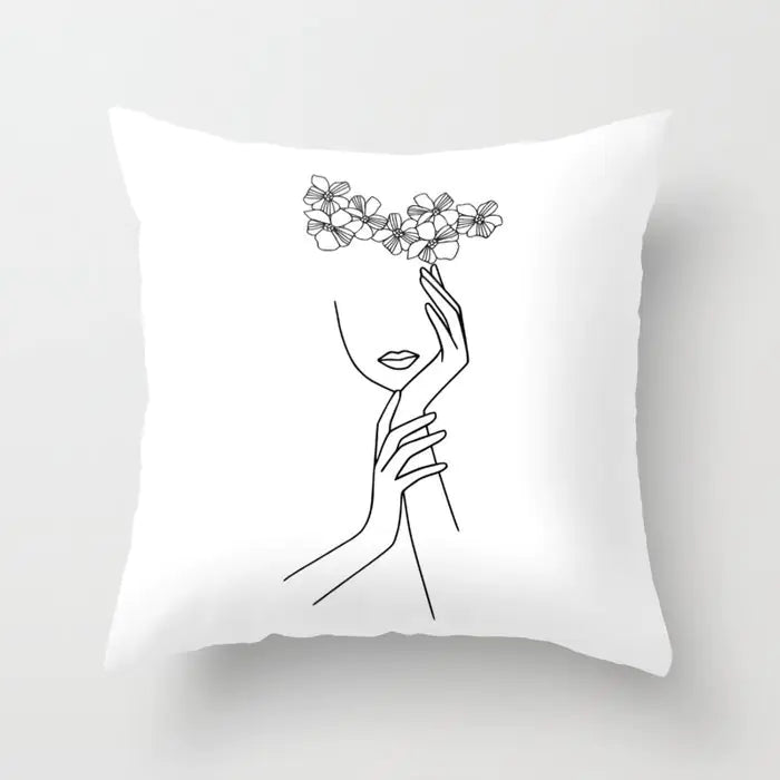 Black and White Geometric Pillowcase Design