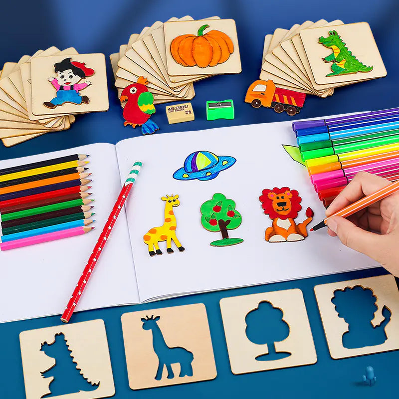 Hollow Painting Template Tool Set for Kids' Learning
