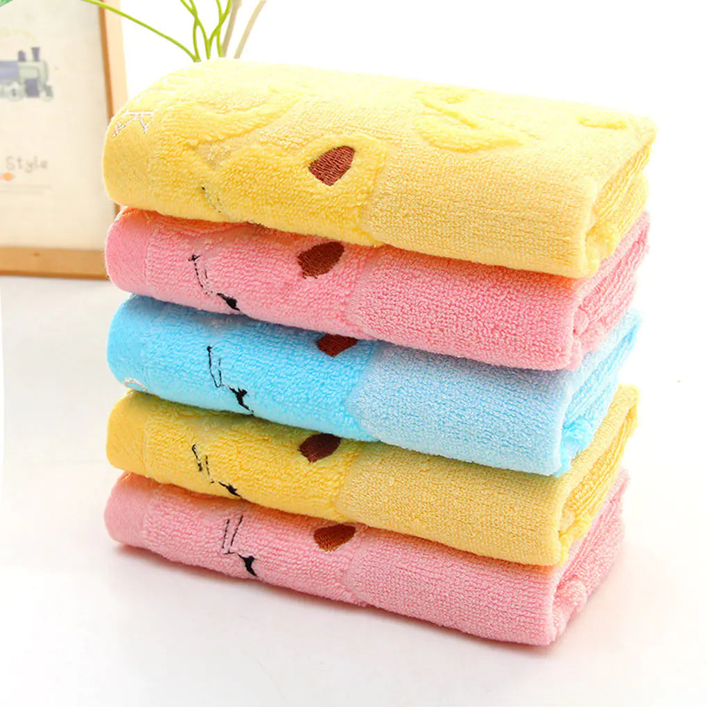 Bamboo Fiber Cat Face Towel with Lace Trim